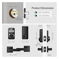 Zowill Fingerprint Door Lock, Keypad Door Lock with