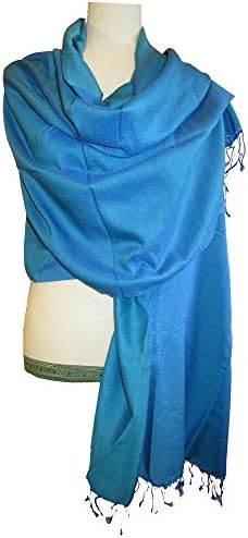 Luxurious Cotton Shawl with Feel of Pashmina (Deep Turquoise)