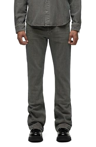 HUDSON Men’s Walker Kick Flare, Khaki Striped