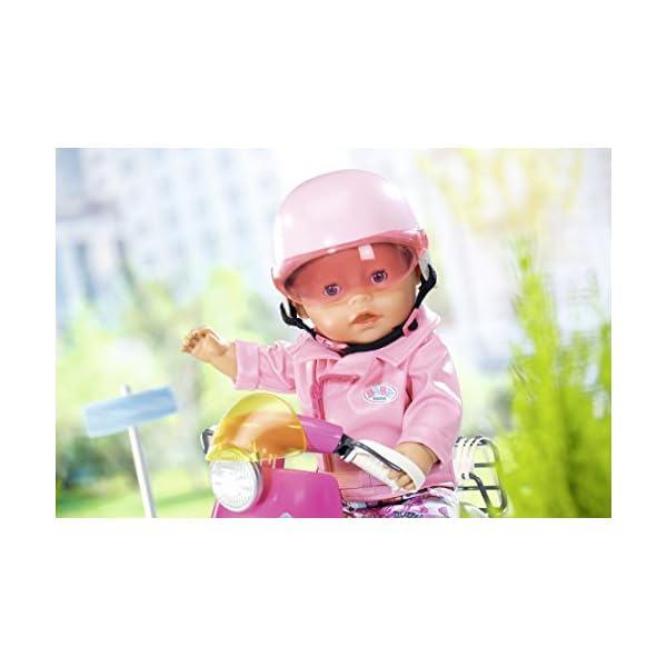BABY born 825914 City Scooterhelm Puppenhelm mit verstellbarem Visier und Riemen, Puppenzubehör 43 cm, rosa – Bild 8