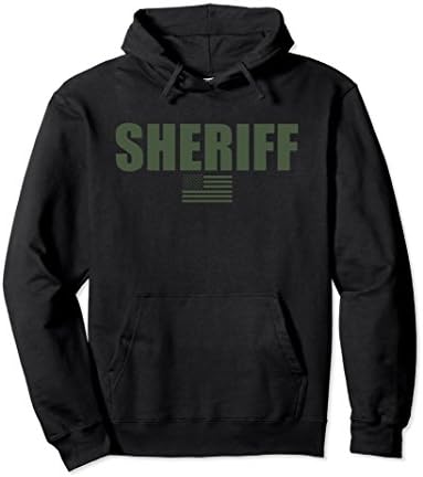 Unisex Sheriff Uniform OD Green Hoodie XL: Black
