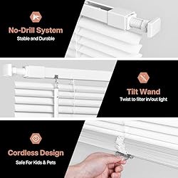 LazBlinds No Tools No Drill Cordless 1" Vinyl Mini