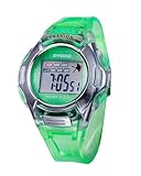 SYNOKE Children's Wrist Sports Watches Students Watches with Digital PU Band Waterproof Alarm Chronograph Long lasting battery Calendar Noctilucen for Girl (Green)