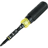 Klein Tools 32500HDRT KNECT Ratcheting Screwdriver, Multi-Bit Screwdriver / Nut Driver, Impact Rated 11-in-1 Tool with Phillips, Slotted, Square and Torx Tips