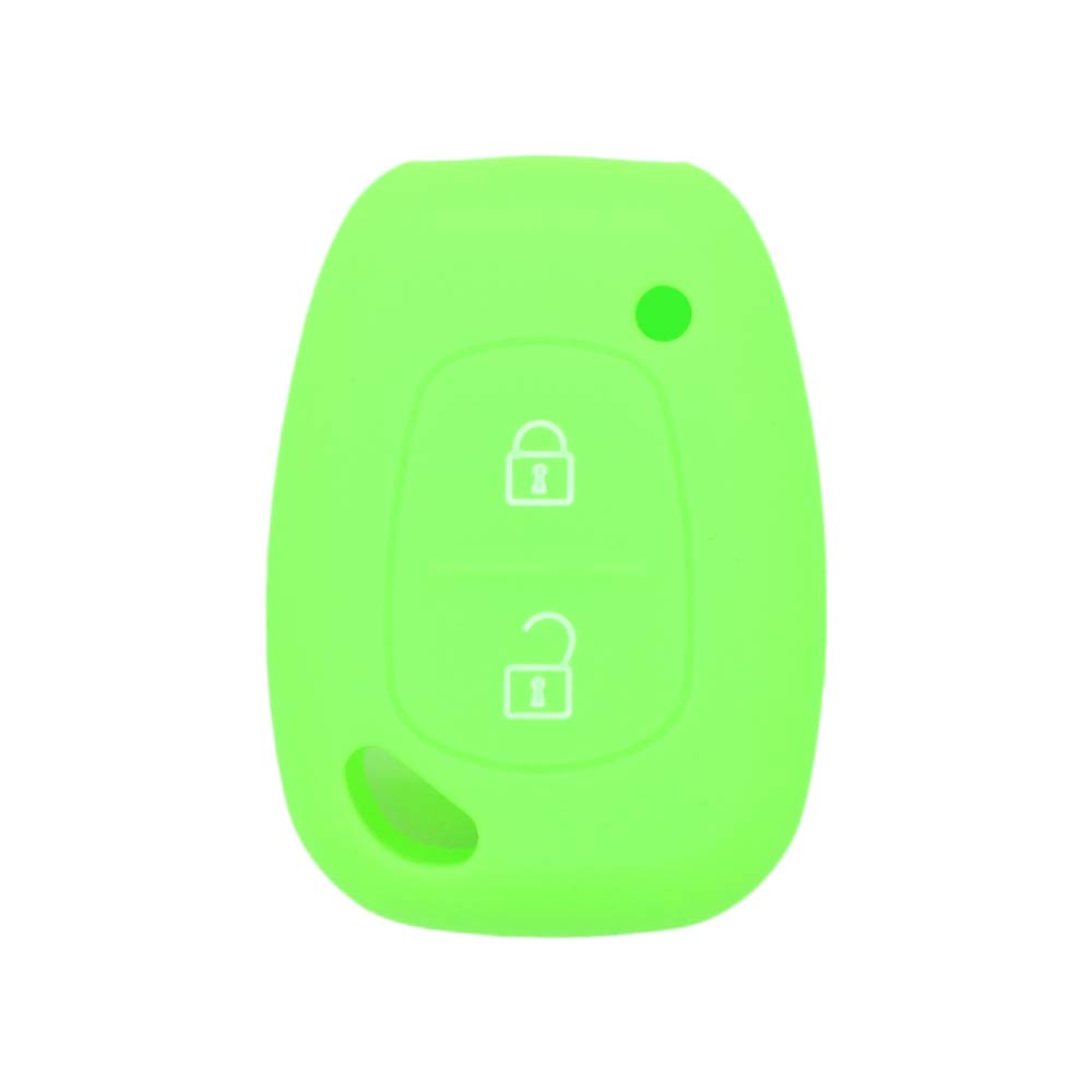 BROVACS Silicone Cover Protector Case Holder Skin Jacket Compatible with RENAULT NISSAN VAUXHALL OPEL 2 Button Remote Key Fob CV9351 Light Green