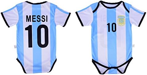 Athletics Rhinox Leo Messi #10 Argentina Soccer Jersey Baby Infant & Toddler Onesie Romper Premium Quality