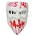 Gmasking 2021 PVC Halloween Election Horror New Year Kiss Me Cosplay Mask Costume Props (White)
