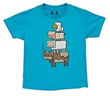 Youth Turquoise Minecraft Animal Totem T Shirts – Large – Turquoise, Online Clothing Store