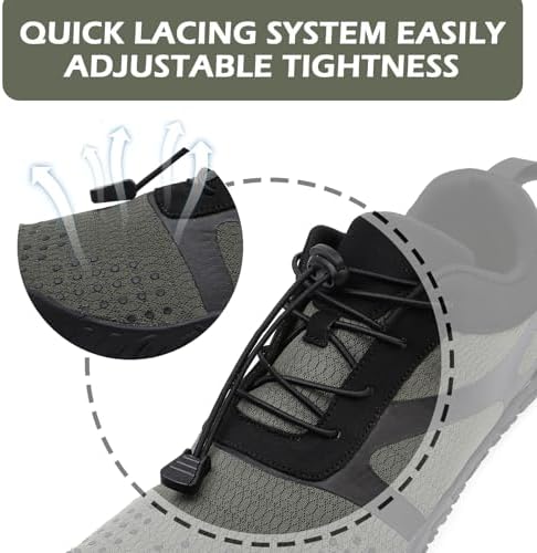 Unisex Traillaufschuhe Herren Damen Barfußschuhe Trekking Wanderschuhe Leicht Laufschuhe Knit Sneaker Fitnessschuhe Wasserschuhe 42EU Schwarz/Grau