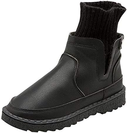 Kauneus➡ Sock Boots for Women Round Toe Flat Slip-on Breathable Comfy Winter Ankle Boot
