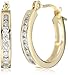 Amazon Collection 14k Yellow Gold Round-Cut Diamond Channel-Set Hoop Earrings (1/8 cttw, J Color, I2 Clarity)