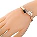 YAZILIND Rose Gold Twisted Wave Design Sparkling Rhinestone Alloy Bracelet
