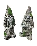 Halloween Zombie Married Couple Garden Gnome Skeleton Statues