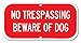 No Trespassing Sign, Beware of Dog Sign, 6x12 Inches, Rust Free .040 Aluminum, Fade Resistant, Made in USA