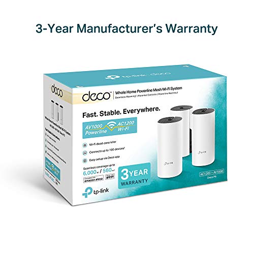 TP-Link Deco P9 Whole Home Powerline Mesh Wi-Fi System, Up to 6000 Sq ft Coverage, Dual-Band AC1200+HomePlug AV1000, Gigabit Ports, Compatible with Amazon Echo/Alexa, limited walls impact, Pack of 3 - Image 7