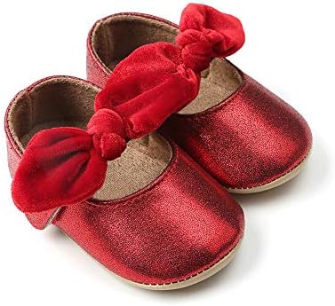 Dean458y -Bowknot Infant Baby Girls Princess Soft Sole Anti-Slip Prewalker Toddler Shoes