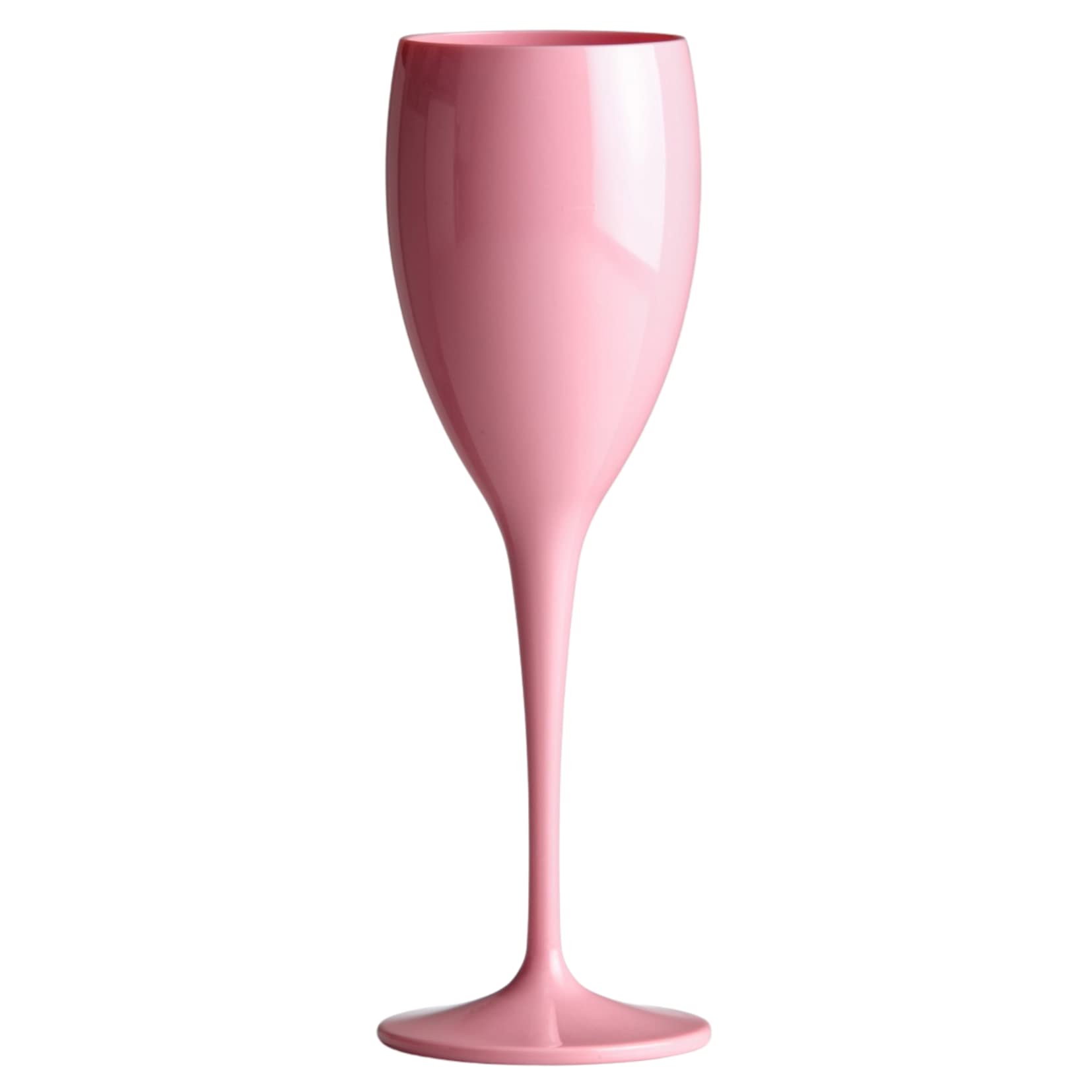 AIOS Set of 6 Unbreakable Polycarbonate Pink Champagne/Prosecco Flutes.
