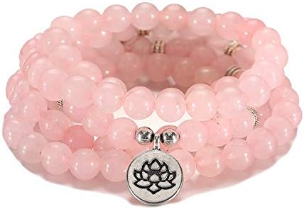 Softones 8MM 108 Mala Beads Bracelet for Men Women Prayer Beads Yoga Bracelet Necklace