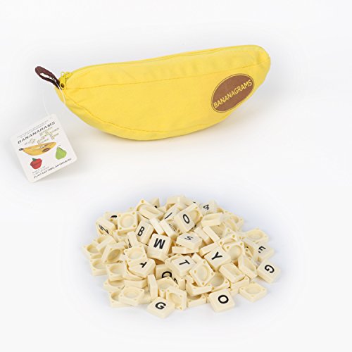 Huang Cheng Toys 144 PCS Scrabble Tiles ABS Pieces Scrabble Letters Lovely Bag Package (Banana)