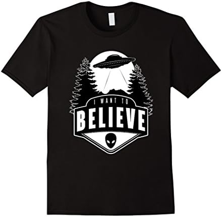 Men's I Want To Believe Shirt - Alien Ufo T Shirt Men | Women XL Black