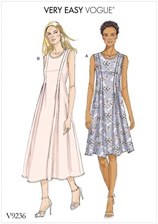 Vogue Ladies Easy Sewing Pattern 9236 Released Pleat Fit & Flare Dresses
