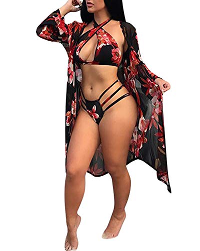 Women's Swimsuits Cover Ups Set - Dyeing High Waisted Bikini Bathing Suit Swimwear Beach Dress