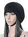 JOLLYCHIC Women's Loose Brief Rib Knit Dome Hat Beanie Black