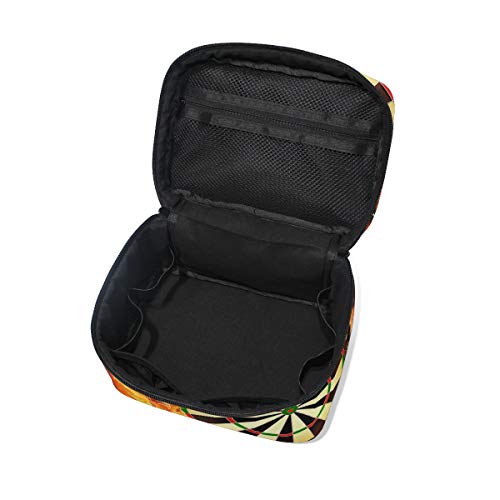 LORVIES Darts Board Cosmetic Bag Canvas Travel Toiletry Bag Top Handle Single Layer Makeup Bag Organizer Multi-function Cosmetic Case for Women