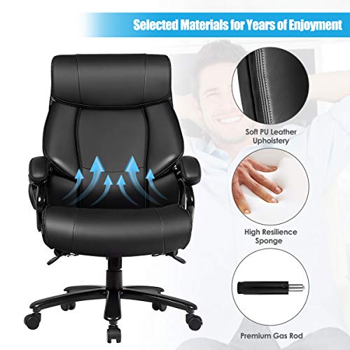 Giantex Executive Office Chair, Big and Tall Massage Chair w/ 6 Vibrating Points, Soft Sponge