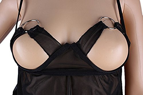Hiibaby®Women Hot Sexy Lingerie Dress Underwear Babydoll Sleepwear G-string Black one size
