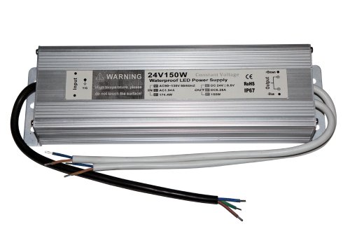 UPC 091131248058, Waterproof IP67 LED Driver Transformer 150 Watt 24V Power Supply with double output