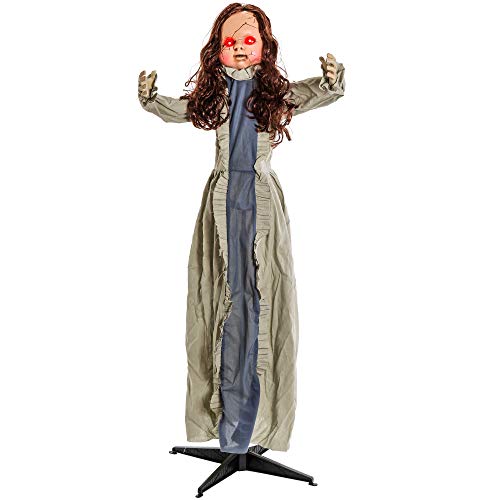 Standing Doll Animated Prop - Halloween Haunters 6 Foot Standing Haunted