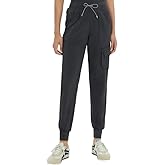 Kitmaz Medical Scrub Pants for Women — Mid Rise Jogger Pants with Yoga Waistband, 4-Way Stretch, Anti-Wrinkle & 8 Pockets