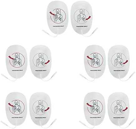 AED Training Pads CPR Universal Trainer Pads Latex Free for Teaching and Training AED Trainers 5 Pairs (for Adults)