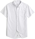 Mocotono Men's Solid Color Oxford Short Sleeve Button Down Casual Shirt