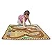 Melissa & Doug Round the Construction Zone Work Site Rug With 3 Wooden Trucks ,39 x 36 inches, Brown