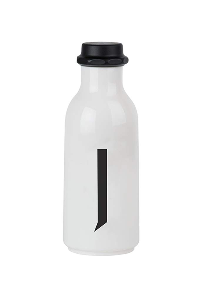 Design Letters Personal Tritan Water Bottle (J) - 500ml BPA-Free and BPS-Free Leak-Proof Tritan Drinking Bottle in Nordic Design for Adult, Kids, Outdoor, Office, Sports, School, Available from A-Z