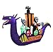 BZB Goods 11 Foot Long Halloween Inflatable Dragon Pirate Ship Skeletons Scene Bat Ghosts Lights Lighted Blowup Party Decoration for Outdoor Indoor Home Garden LED Prop Yard Blow Up Lawn Decorations
