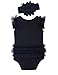 COSLAND Infant Baby Girls' Lace Tutu Little Dress Bodysuit, Black, 0-3 Months
