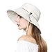 Womens Sun UV Protection Hats with Ponytail Hole Cap Wide Brim Summer Garden Shade Hat Crushable Beige Hat