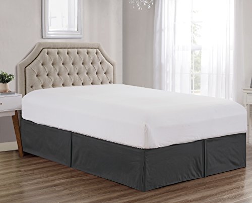 Sheets & Beyond Pleated Bed Skirt Charcoal Full Size