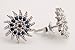 Sun Shape Special Design Turkish Evil Eye Handmade 925 Sterling Silver Round Cut Sapphire White Topaz Rhodium Stud Earrings