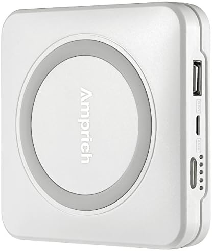 Amprich A11 Wireless Charger 8000mah Battery Charger Qi Wireless Charging Pad for Samsung S6 / Edge / Plus, Note 5, Nexus Lg Nexus 6, Sony Xperia Z3v and All Qi-enabled Devices (White)