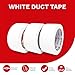 XFasten Duct Tape, White, 2-Inches x 35-Yards, Pack of 3 Yellowing Resistant and Conformable