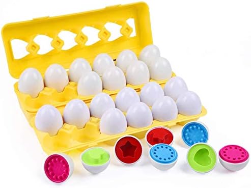 モンテッソーリ マッチング卵24ピースセットカ な色 形 分類認識スキル 数字の認識 学習玩具 男の子の女の子 入園祝い お誕生日プレゼント 卵24個