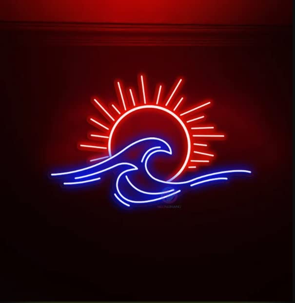Ulalaza LED Decorative Lights USB Interface Mountains Sunrise Sunset Led Neon Signs Home Decoration Wall Art Christmas Brightness Adjustable 40X38cm — image 1