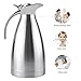 Thermal Carafe Stainless Steel Double Wall Vacuum Insulated 68 Oz Large Capacity Tea/Water Pitcher with Press Button Silver-JUNING