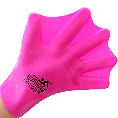 image for OneMoreDealDirect OMDD Silicone Webbed Swimming Gloves Aqua Fit Swim T