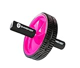 GYMENIST Abdominal Exercise Ab Wheel Roller with Foam Handles, Great Grip, Double Wheels, Top Professional Quality (Pink)