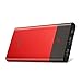 PISEN 10000mAh Portable Charger - Slim Power Bank with Digital Display Fast Charging Compatible for iPhones iPads Samsung Phones and Tablets (Red)